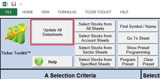 Click Update All Datasheets Button